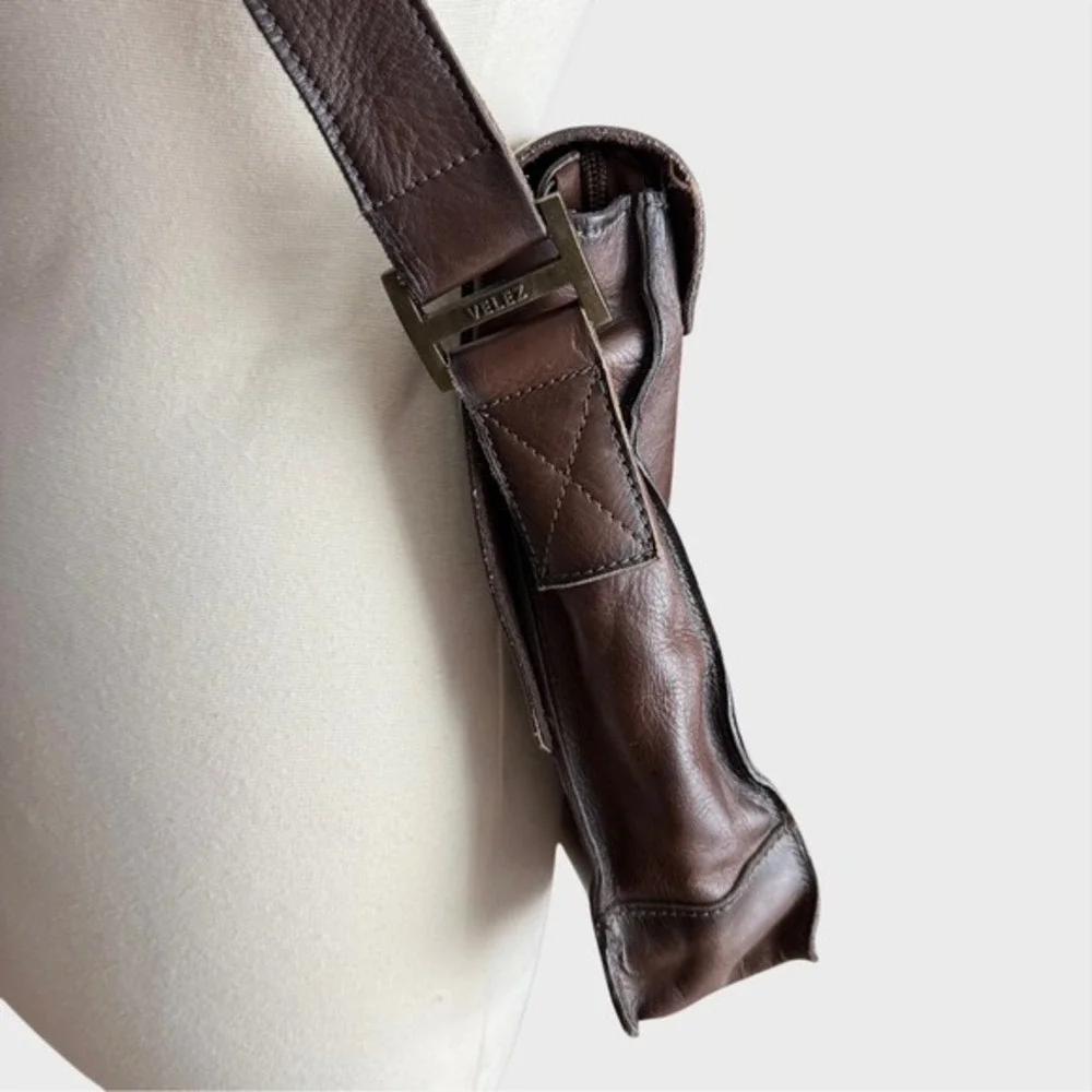 Velez chocolate-brown aged leather laptop bag Preppy Dark‎ Academia Ivy style